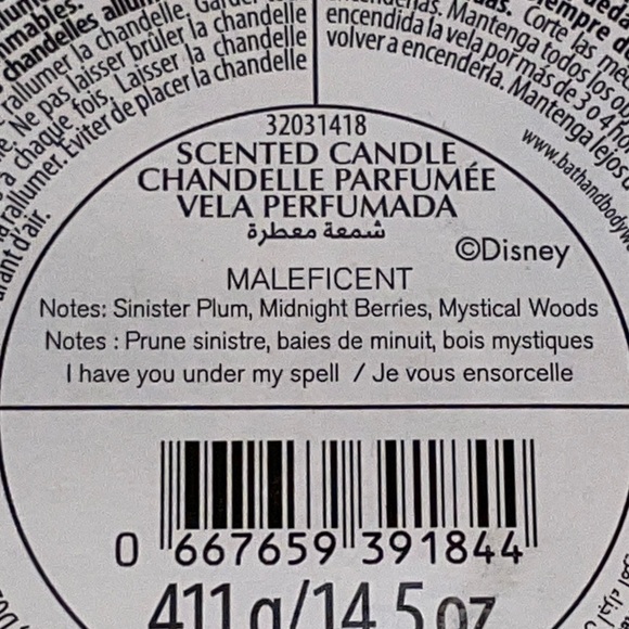 Bath & Body Works Disney Villains Maleficent Scented Candle 3 Wick Discontinued - Picture 8 of 8